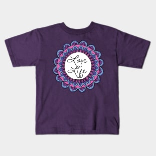 Love Life Purple Mandala Kids T-Shirt